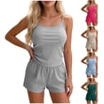 thumbnail image 2 of Camisole Shorts Pajamas Sets for Women Summer Sexy Sleeveless Sleepwear 2 Piece Pjs Matching Lounge Set, 2 of 5