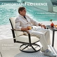 thumbnail image 5 of NATURAL EXPRESSIONS 3 Piece Outdoor Bistro Set, Swivel Glider Rocking Chairs Patio Conversation Furniture Set with 2 Rockers, Metal Table for Backyard, Porch,Balcony, 350lbs, Beige, 5 of 8