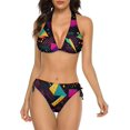 thumbnail image 1 of NICKSUN Women's Bikini Sets, Cute Print Two Piece Bathing Suits Sexy Halter Padded Bikini Swimsuits, 1 of 6