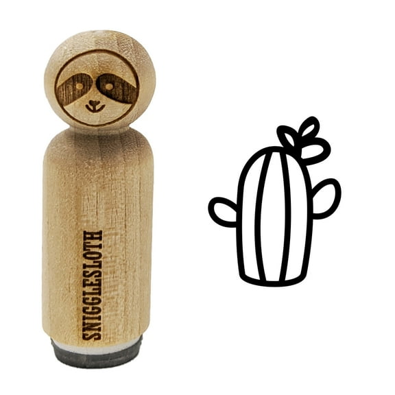 Cactus Succulent with Flower Doodle Rubber Stamp for Scrapbooking Crafting Stamping - Mini 1/2 Inch