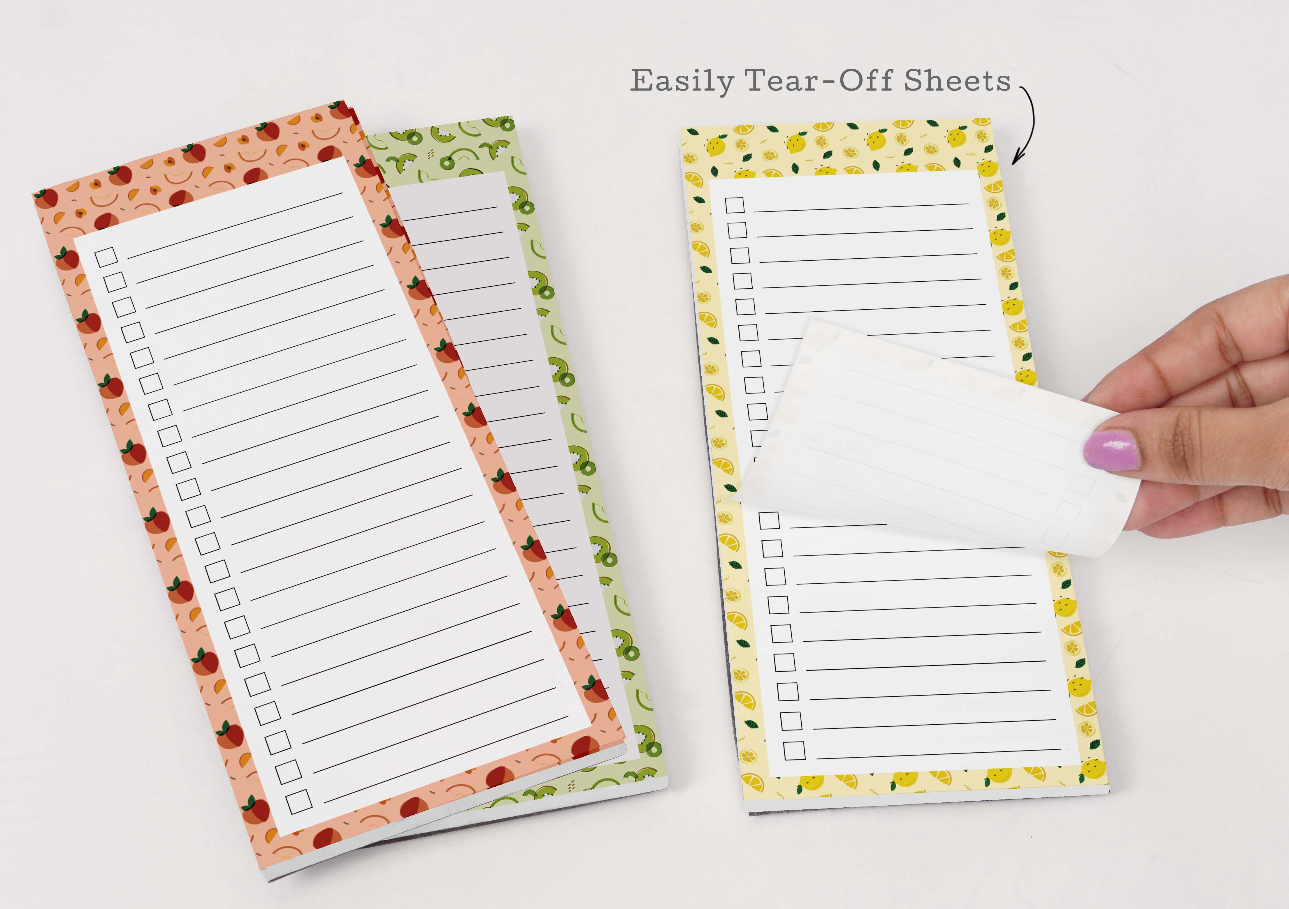 Inkdotpot Pack of 3 Magnetic Fridge To-Do List Notepads- Magnetic Memo Pads For Refrigerator-(50 Sheets Each)-3M