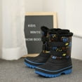 thumbnail image 4 of Dream Pairs Boys & Girls Winter Zip Snow Boots Outdoor Warm Waterproof Sport Snow Boot DUCKO BLACK/ROYAL Size 2, 4 of 5