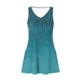 thumbnail image 4 of Vestido Corto para Mujeres Verano sin Mangas Cuello en V, Impresión de Moda con Bolsillos, Poliéster de Algodón Casual, 4 of 9