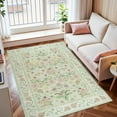 thumbnail image 3 of Ultrug Floral Area Rug Soft Non Slip Vintage Rugs for Living Room Bedroom Home Deocr Flower Carpet,6'x9',Green, 3 of 7