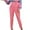 Pink, variant on Fesfesfes Women Pant Casual Solid Pants Comfortable Elastic Pocket Casual Suit Pants