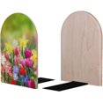 Spring Flowers Summer 2 Piece Wood Decorative Bookends 6.7x4.2 in, Book ...