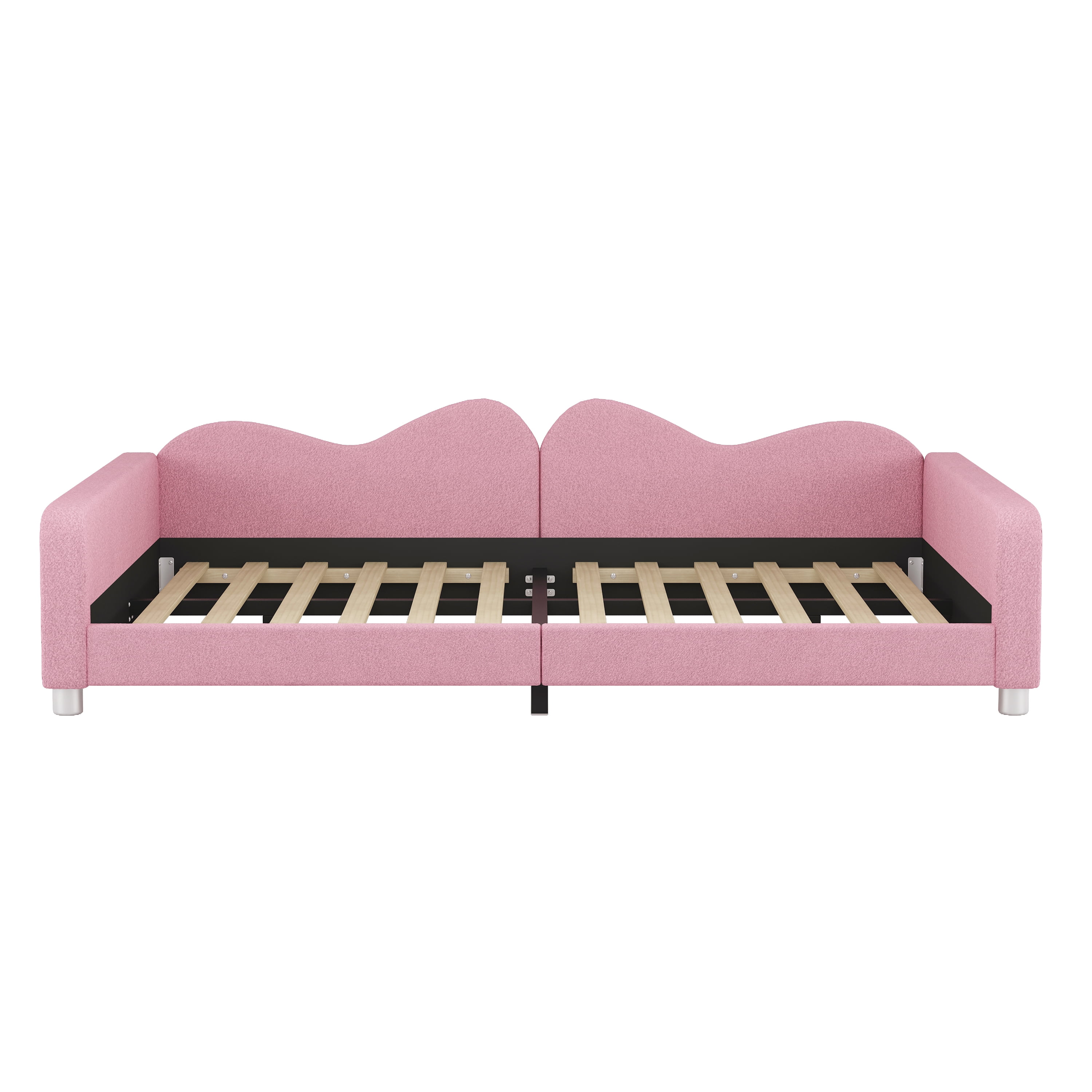 Euroco Upholstered Full Size Daybed for Bedroom, Pink