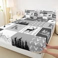 thumbnail image 4 of Castle Fairy Deer Initial K Bed Sheets 4-Piece,Vintage Camo Animal Hunting Full Size Sheets,1 Fitted Sheet, 1 Flat Sheet and 2 Pillowcases, 4 of 6