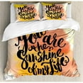 thumbnail image 3 of Quotes Decor Twin Size Duvet Cover Set, Retro Love Spouse Lettering over Psychedelic Hazy Cloud Splashes Image, Decorative 2 Piece Bedding Set with 1 Pillow Sham, Orange Yellow, by Ambesonne, 3 of 3