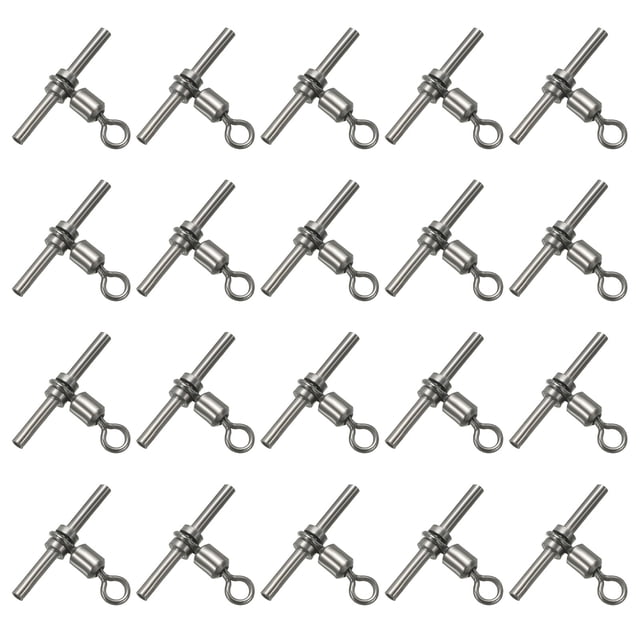 Unique Bargains T-Shape Fishing Swivels 70Lbs Swivels Fishing Tackle 3-Way Cross Line Swivels, 20 Pack
