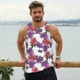 thumbnail image 6 of Gukieu Peonies Print Men's Quick Dry Fitness Vest, Round Neck Sleeveless Fitness Bodybuilding Top-Medium, 6 of 7