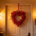 thumbnail image 4 of 15.7" Valentine's Day Wreath, Heart Shaped Artifiacl Rose Wreath, Wreaths for Front Door, Valentines Day Holiday and Wedding Decor, 4 of 8