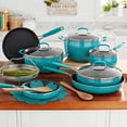 thumbnail image 2 of The Pioneer Woman Frontier Speckle 18-Piece Aluminum Cookware Set, Teal, 2 of 14