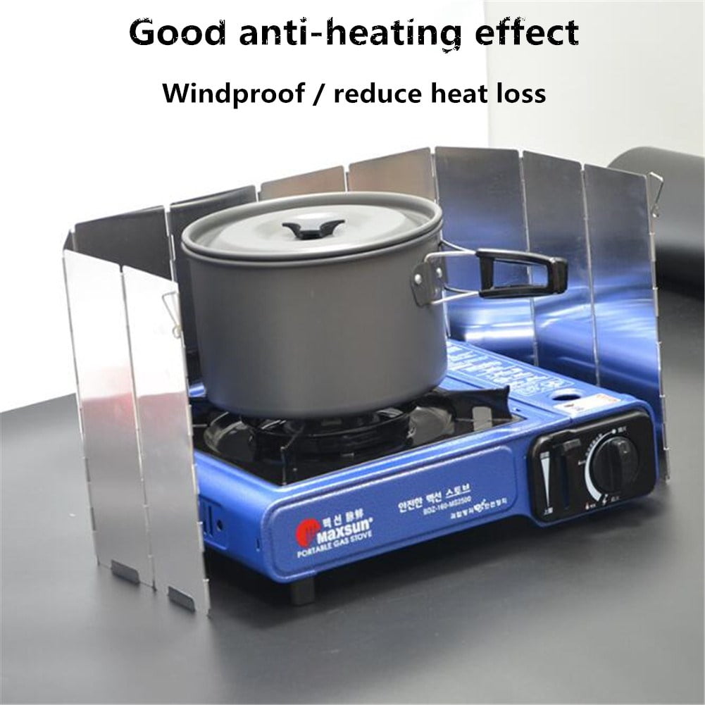 10PCS Outdoor Pinic BBQ Cooking Wind Shield UltraLight Foldable Alloy