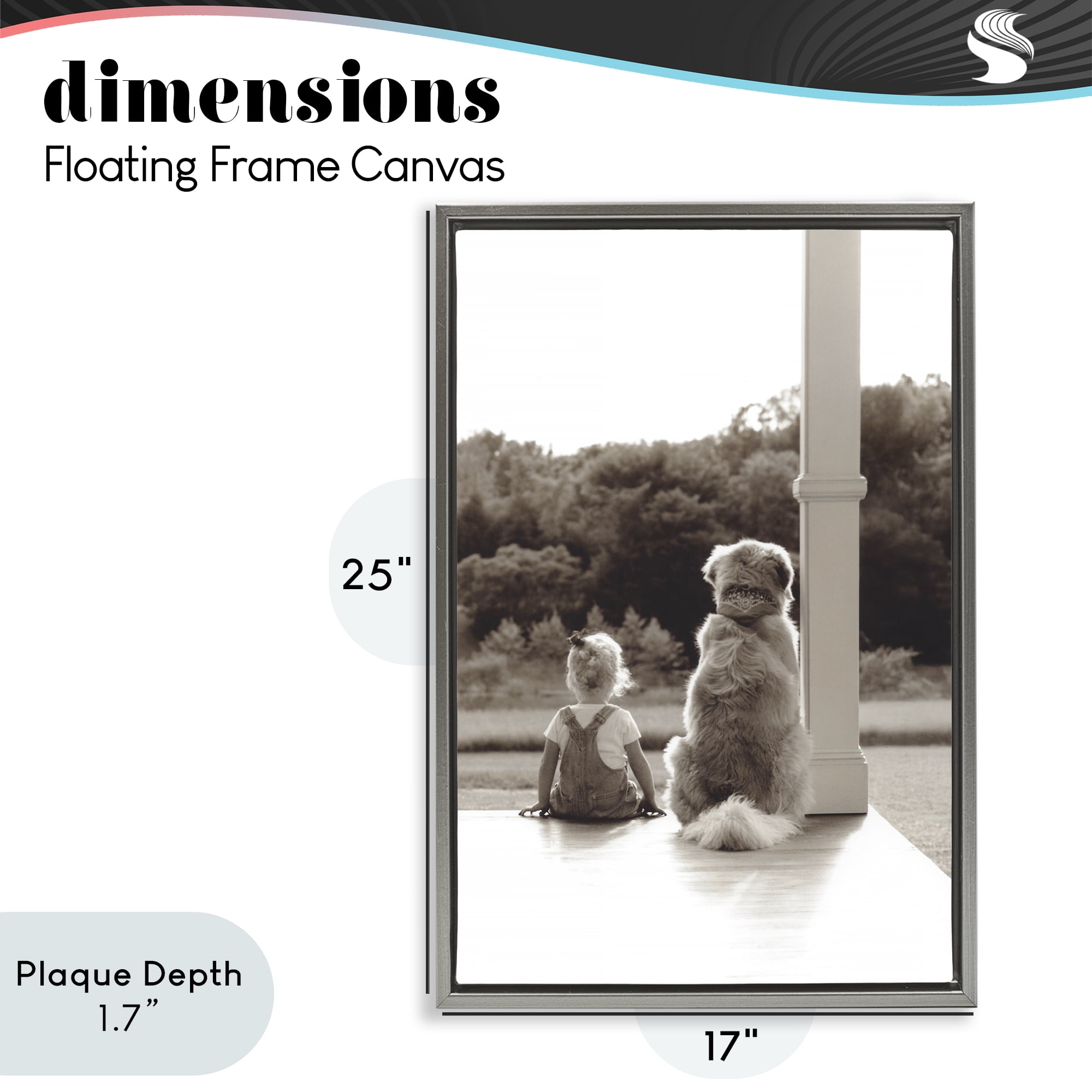 Stupell Industries Child And Dog Friendship Gray Framed Floater Canvas Wall Art, design by Kendra Dew