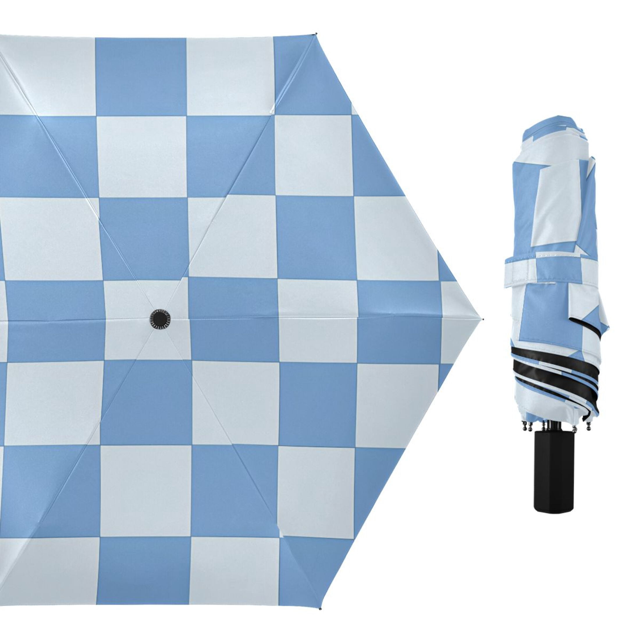 ALAZA Checkered Grid-t7 UPF 50+ Compact Folding Umbrella for Rain Travel Umbrella Packable