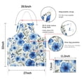 thumbnail image 7 of Pioneer Flower Floral Print Pattern Apron-Garden Aprons for Women with Pockets-Cotton Linen Waterproof Kitchen Cooking Gardening Aprons Adjustable for Kitchen,Cooking,BBQ and Salon 33x27 Inch, 7 of 7