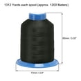 thumbnail image 2 of Unique Bargains 1312 Yards 210D/0.32mm Extra Strong Bonded Polyester Threads (Black, 2 Pack), 2 of 4