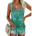 thumbnail image 1 of LilyLLL Womens Sleeveless Buttons Printed Vest Tank Tops Dressy Tunic T-shirt, 1 of 1