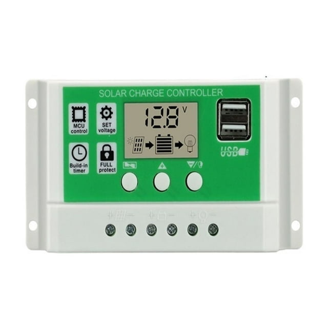 30/20/10A LCD Display Solar Charger Lead Acid GEL Iron Li-ion Lithium Battery PWM 12v24v Solar Charge Controller USB 5V ,Easy to Operate