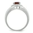 thumbnail image 2 of Sterling Silver Rhodium-plated Diam. & Garnet Ring, 2 of 3
