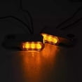 thumbnail image 2 of Almencla 2pcs LED Turn Indicator Lights DC 12V Amber For Cruiser Custom ATV Black, 2 of 7