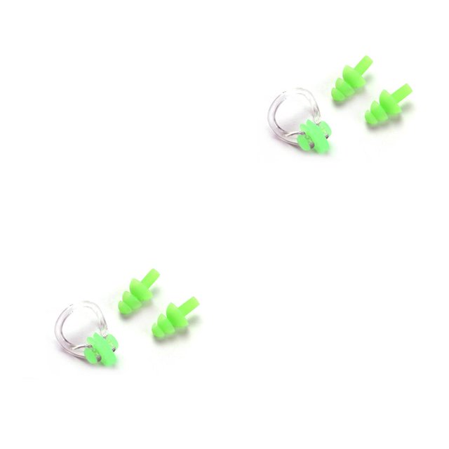 pitrice Waterproof Nose Clip Swimming Earplug Water Sports for Protection Ear Protector Green 2Set