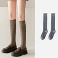 thumbnail image 4 of Fgnfyis Womens Pattern Calf Socks Spring Autumn Long Style Oatmeal Color Thickened Wool Warm High Stockings Cozy Knee High Dark Gray One Size, 4 of 5
