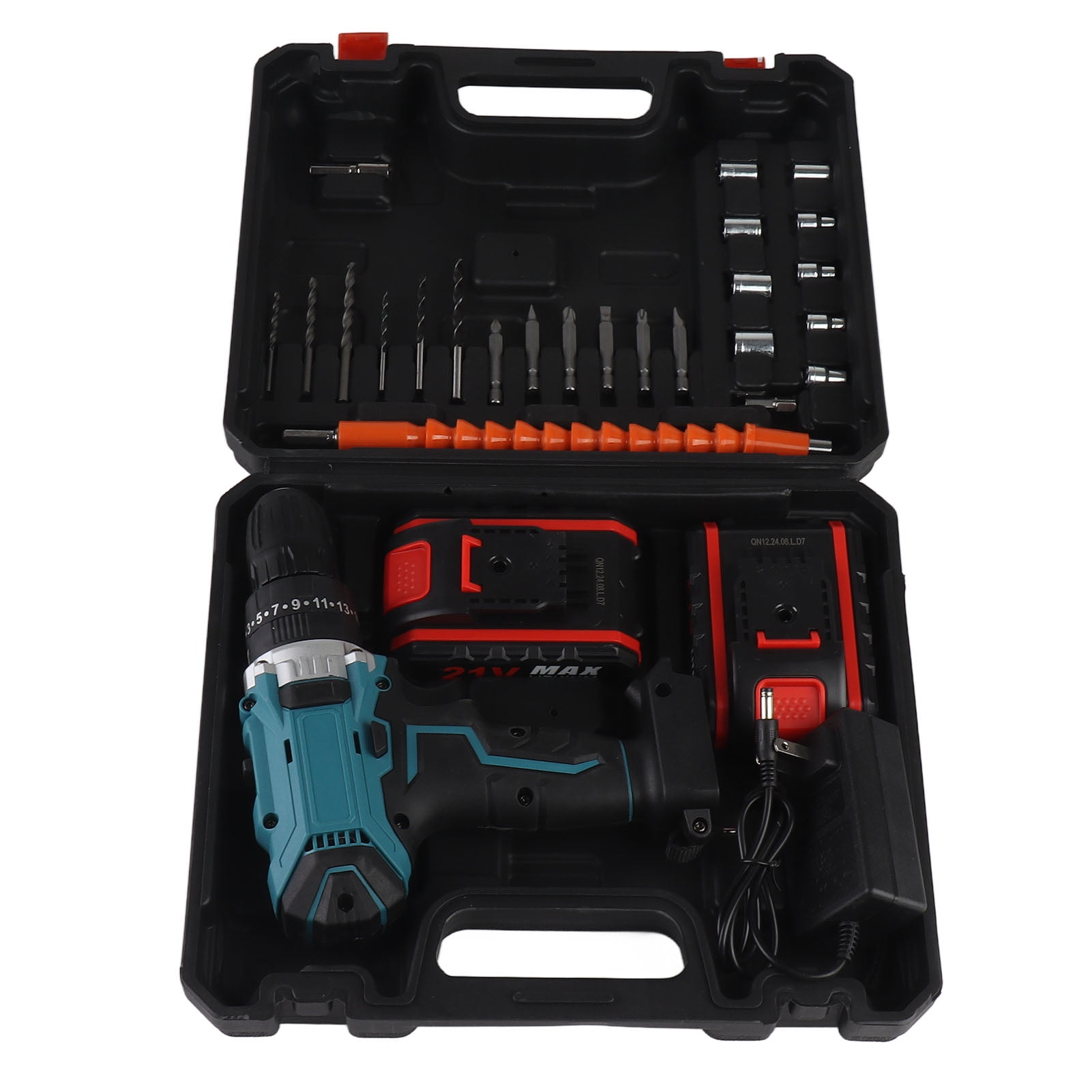 Cordless Electric Hand Drill, Adjustable Electric Hand Drill US Plug 110-240V Compact Powerful Torsion Rechargeable  for Home Repair