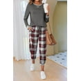 thumbnail image 4 of Ekouaer Pajamas For Women Comfy Long Sleeve Jogger Set Lounge Pjs Set With Pockets polka dots, 4 of 7
