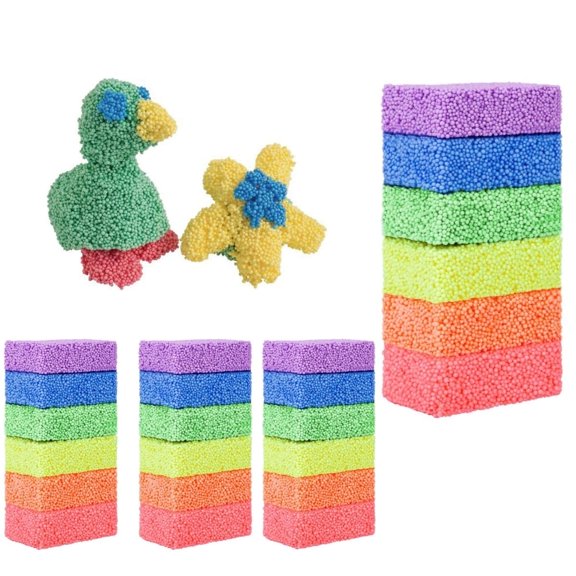 Foam Beads Play Kit,Set of 24 Sensory Toys for Kids Fine Motor Skills,Reusable Special Supplies for Developing Children's Creativity(Multi-color)