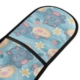 thumbnail image 2 of Dailycode Double Sided Oven Mitt with Loop Heat Resistant Kitchen Long Potholders 7" x 35" Cartoon Hippo and Flowers, 2 of 6