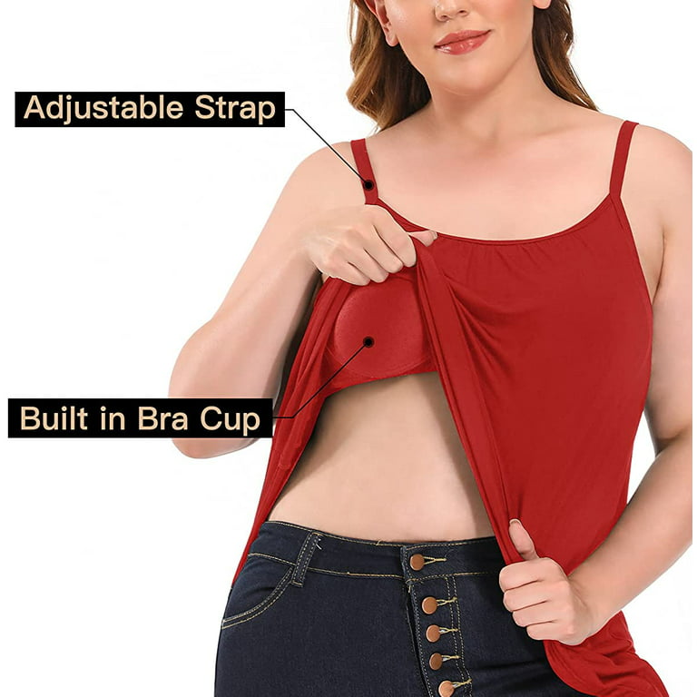 FITVALEN Women's Camisole with Built in Bra Shapewear Tank Top