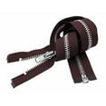 thumbnail image 2 of YKK #10 10 Inch to 36 Inch Aluminum Separating Jacket Zipper Extra Heavy Duty Metal Zippers for Sewing Coats Crafts (Brown - 570, 33 Inches), 2 of 3