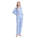 thumbnail image 1 of Apparonia Conjuntos de Pijama para Mujer Ropa de Dormir de Algodón Camisa de Manga Larga con Botones Al Frente y Pantalón Ropa de Dormir Cuello con Solapa Pjs Conjuntos de Descanso Linda Flor Azul S, 1 of 7