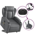 thumbnail image 5 of vidaXL Stand Up Massage Recliner Chair Gray, 5 of 6