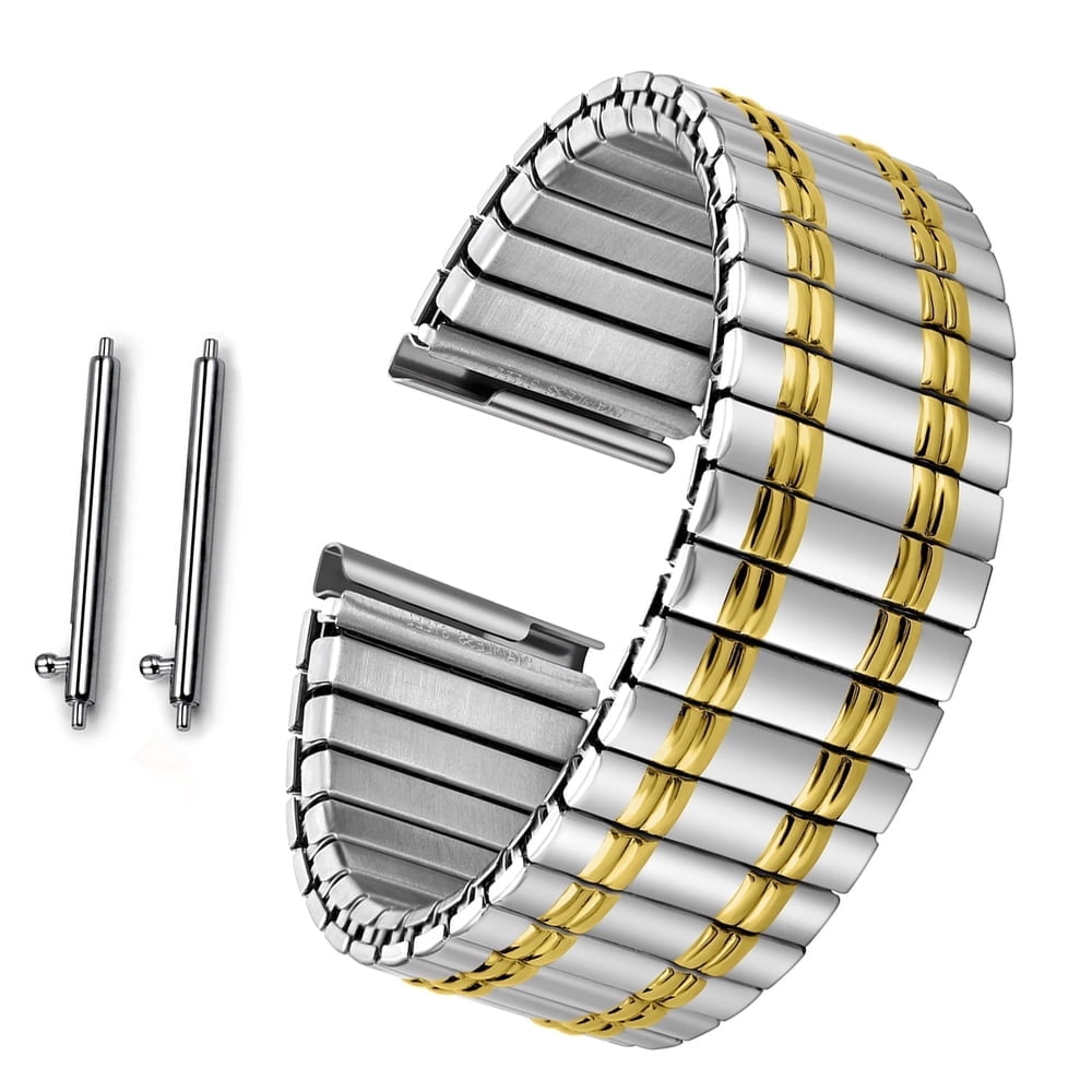 Blekon Women’s 18mm Stainless Steel Stretch Watch Band – Flexible Expansion, Straight End