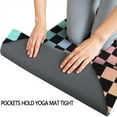 thumbnail image 3 of Gradient Color Checkered Pattern Hot Yoga Mat Towel Non Slip for Hot Yoga - Quick-Drying Yoga Mat Cover with 4 Corner Pockets with Travel Bag - Hot Yoga Towel Non Slip 74"x26", 3 of 6