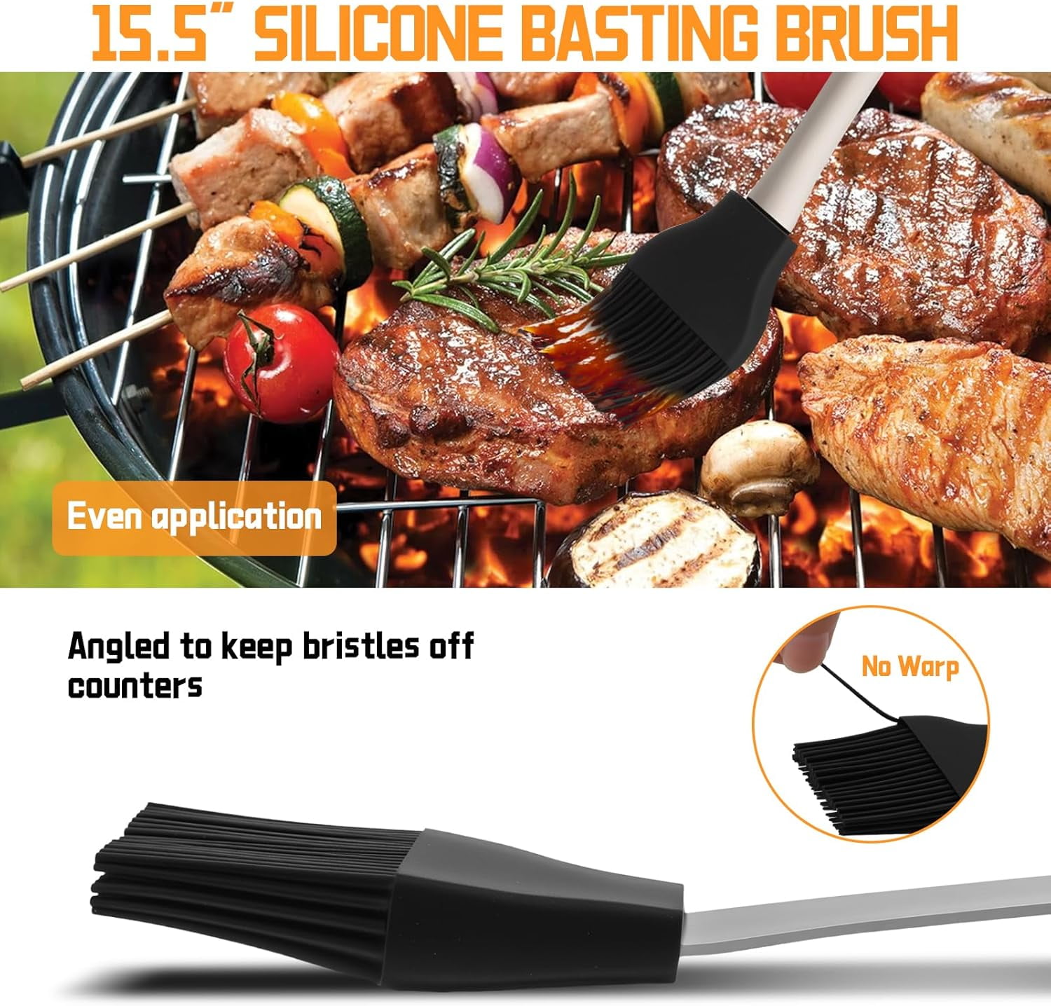 9Pcs Grill Accessories Set with Extra Thick Stainless Steel Spatula, Fork, Tongs, Skewer & Brush, Complete BBQ Grill Tools Kit with Portable Bag, Grilling Gifts for Men Dad Birthday Christmas