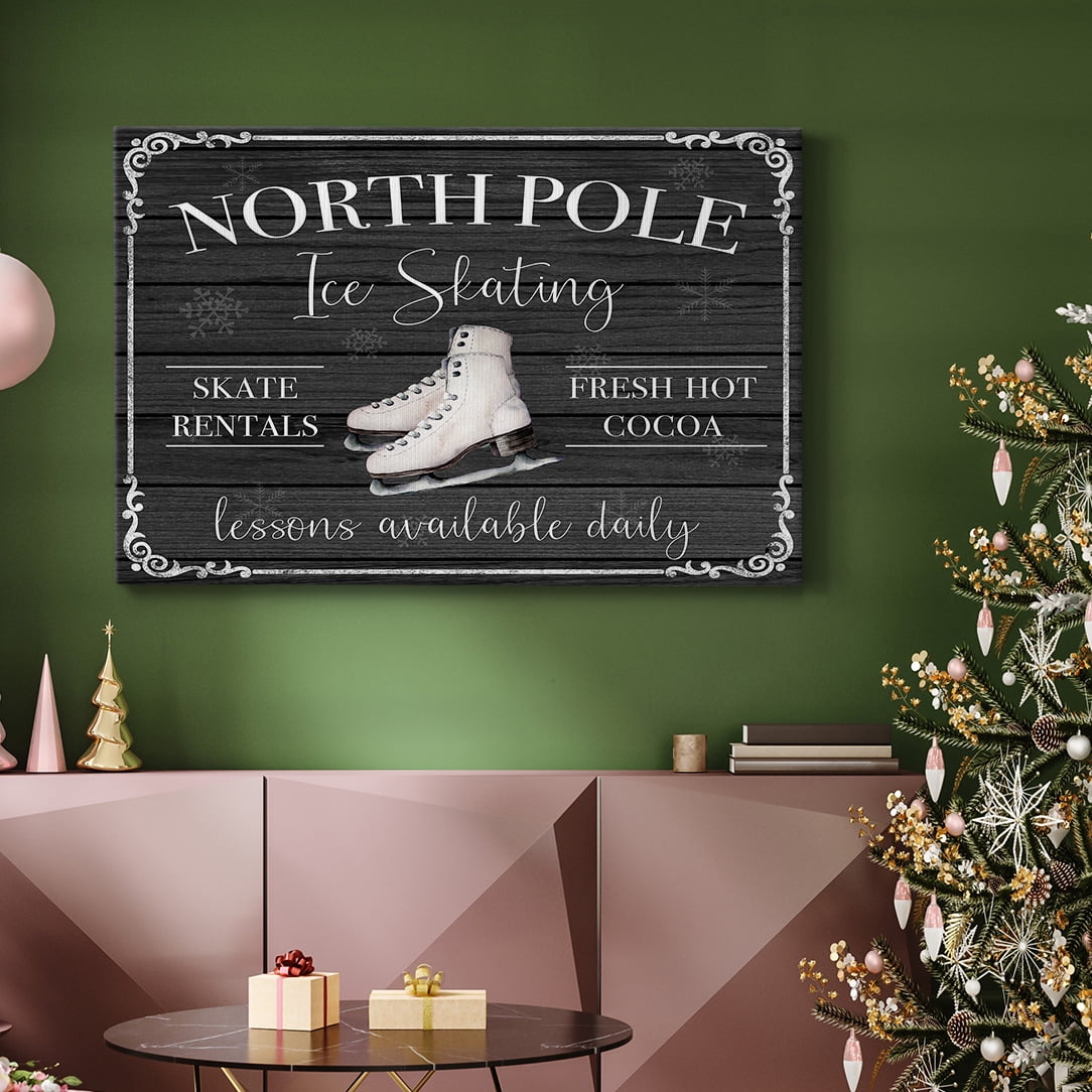 North Pole Ice Skating- Gallery Wrapped Canvas