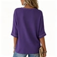 thumbnail image 3 of Womens Alzheimers Awareness Shirts 3/4 Sleeve Purple Floral & Hummingbird Print Alzheimer'S Awareness Support Tops V Neck T Shirts For Women, 3 of 3