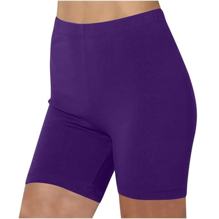 UTSJKR Body Shaping Yoga Shorts for Women Workout Leggings for Women High Waisted Tummy Control Stretchy Sport Shorts Lightweight Comfy Casual Slim Shorts Biker Shorts Purple M