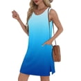 thumbnail image 5 of Liquidation d'Été 2025! Robe Grande Taille pour Femmes, Robe d'Été Décontractée Sans Manches à Col Rond Imprimée avec Poche, 5 of 5