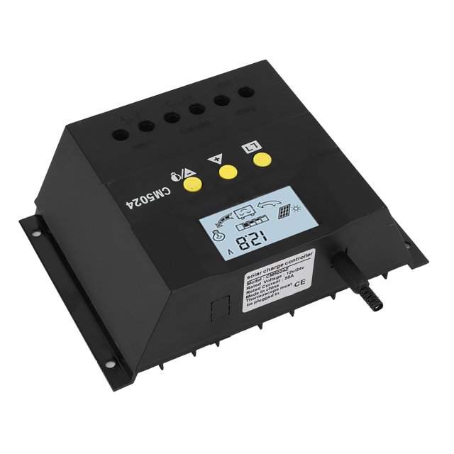 Controlador de panel solar, Pantalla LCD Regulador de Panel Solar 12V/24V 50A Para El de Batería del Panel Celular para panel solar