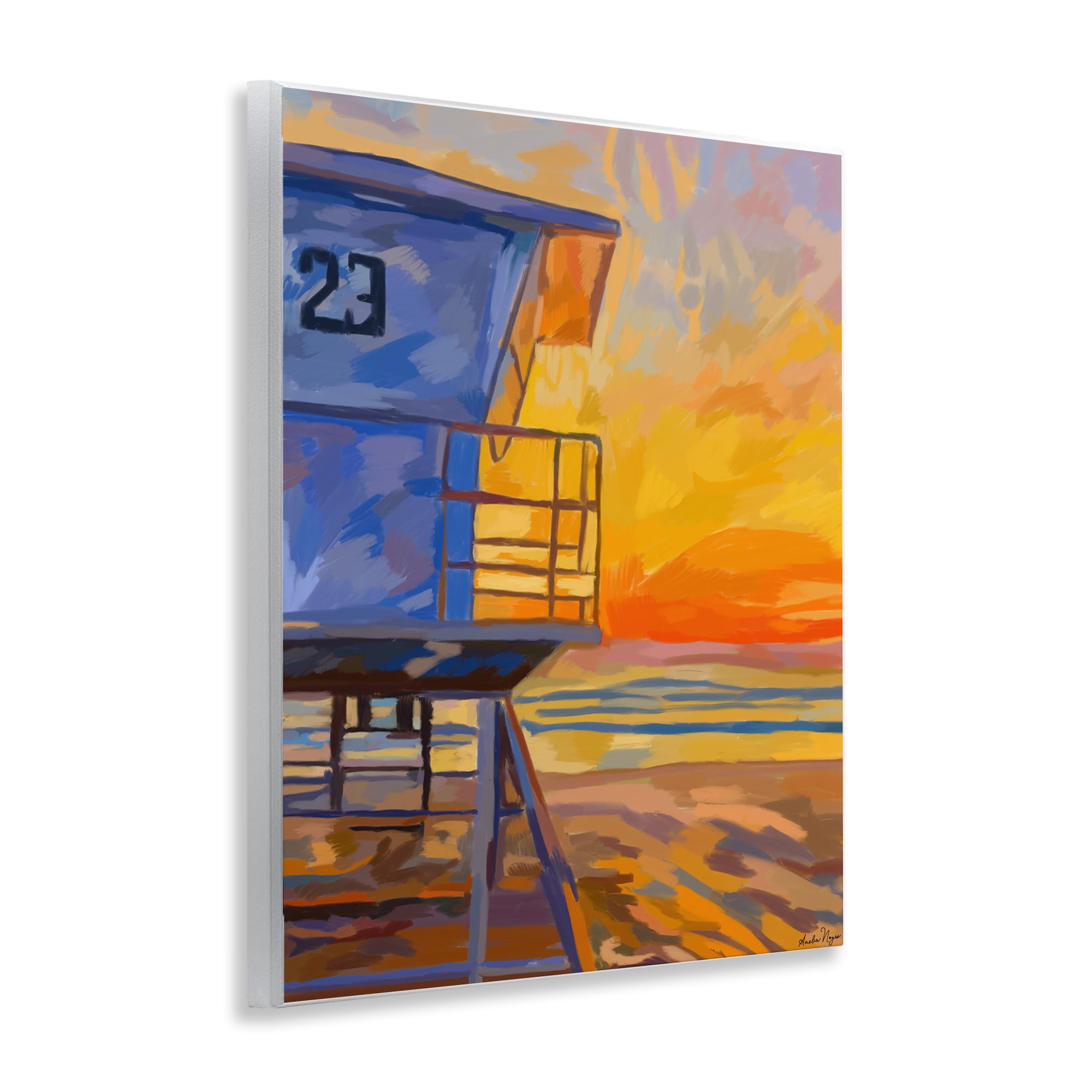 Stupell Industries Lifeguard Stand Sunset Wall Plaque Art, design by Amelia Noyes