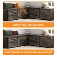 thumbnail image 4 of Craftian L-Shaped Wood Farmhouse Storage Bench,Storage Chest, Corner Storage Chest, Gray, 4 of 6