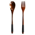 thumbnail image 1 of Shisuyan Wooden Spoon with Fork Portable Flatware Practical Tableware for Home Daily Use, 1 of 8