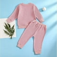 thumbnail image 4 of RTKFRFLM Kids Toddler Valentine Couple Outfit Knit Long Sleeve Hoodie and Sweatpants Cozy Matching Set Sizes 0-3Y, 4 of 4