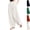 05# (White), variant on Womens Linen Pants Boho Harem Pants Elastic Waist Loose Fit Lightweight Breathable Casual Trousers (Vermilion,S)