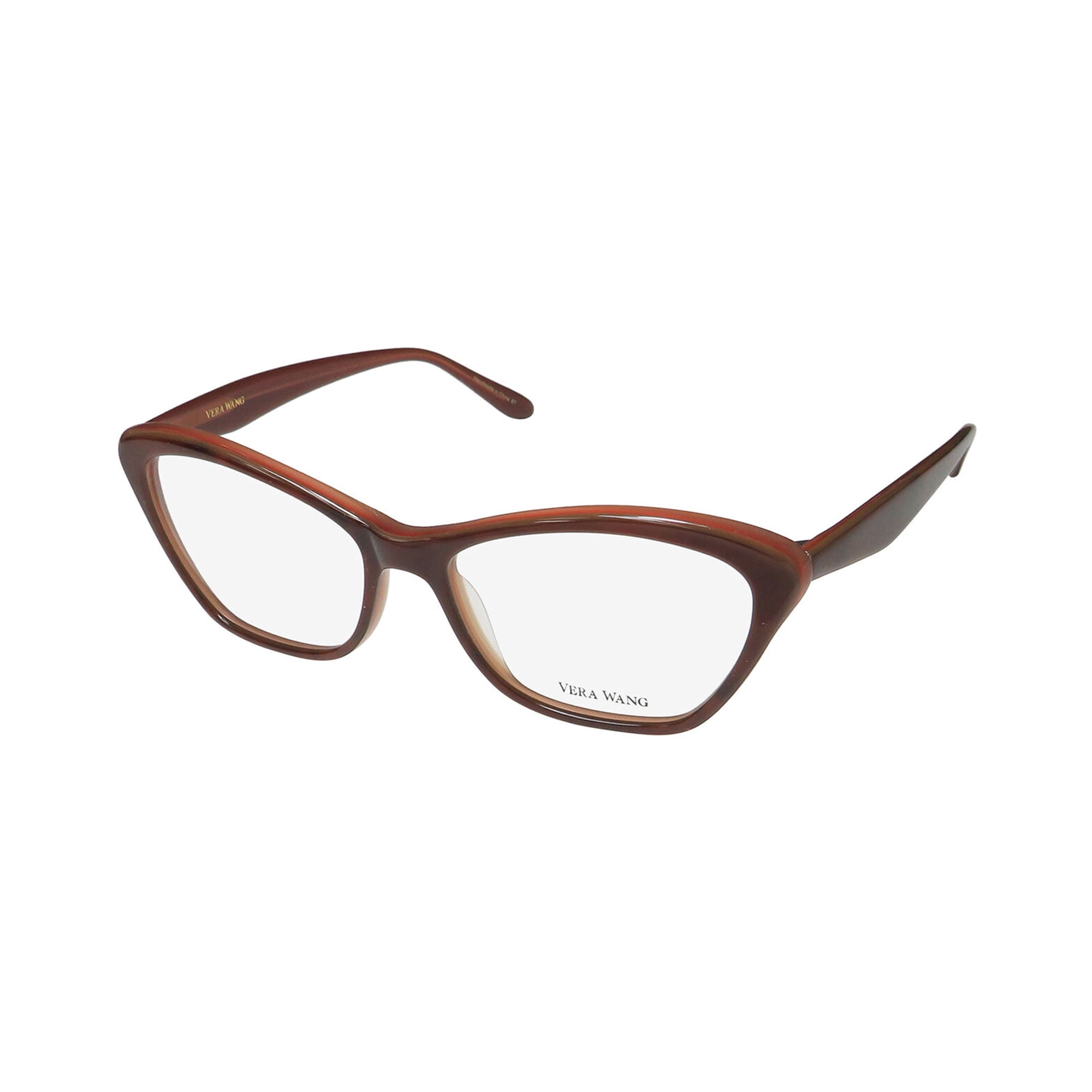 NEW VERA WANG LUXE CLIO WOMENS/LADIES CAT EYE FULL-RIM CHOCOLATE FRAME DEMO LENSES 53-16-135 EYEGLASSES/GLASSES